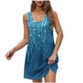 thumbnail image 2 of Rciityk Summer Dresses for Women Beach Floral Tshirt Sundress Casual Pockets Boho Tank Dress Loose Crew Neck Sleeveless Mini Dresses, 2 of 5