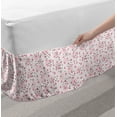 thumbnail image 2 of Circles Bed Skirt, Simplistic Abstract Sketch Round Motifs Art in Pastel Tones Illustration, Elastic Bedskirt Dust Ruffle Wrap Around for Bedding Decor, 4 Sizes, Rose Pastel Pink Grey, by Ambesonne, 2 of 2