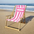 thumbnail image 5 of SUNNYCLUE Durable Beach Chair, Hot Pink, White Stripes, 5 of 9