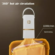 Portable Clothes Dryer Small Home Dryer Foldable Travel Drying Machine for Dormitory Laundry Lightweight Compact 16x8x8cm White Plastic