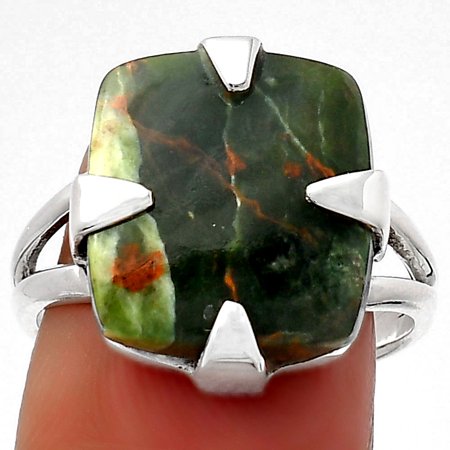 Natural Turkish Rainforest Chrysocolla 925 Silver Ring s.8 Jewelry R-1305 SDR157708