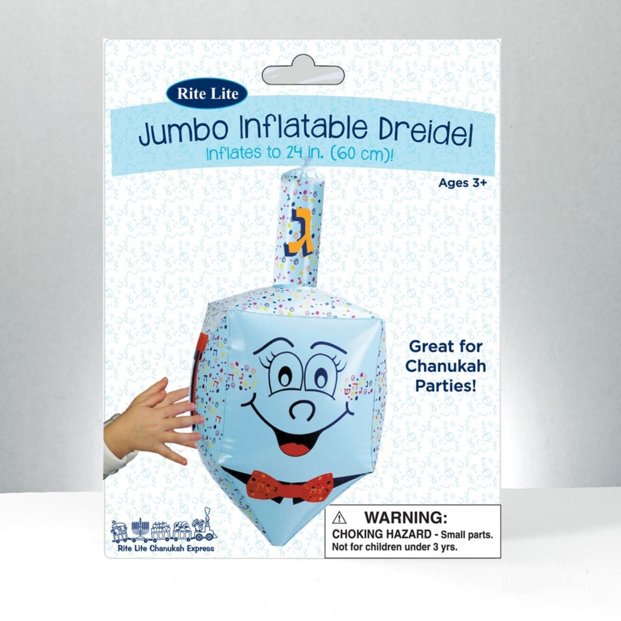 Rite Lite 24" Large Smiling Face Inflatable Hanukkah Dreidel - Blue/Red - image 2 of 3