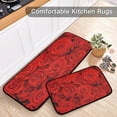 thumbnail image 5 of GZHJMY Beautiful Romantic Red Rose Flower Kitchen Rugs Door Mat 2PCS,Carpet Front Entrance Non-Slip Relieve Fatigue Washable Floor Mat for Valentine's Day Mother's Day, 5 of 7