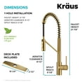 thumbnail image 6 of Kraus Oletto Commercial Style Pull-Down Single Handle Kitchen Faucet with QuickDock Top Mount Installation Assembly in Brushed Brass, 6 of 15