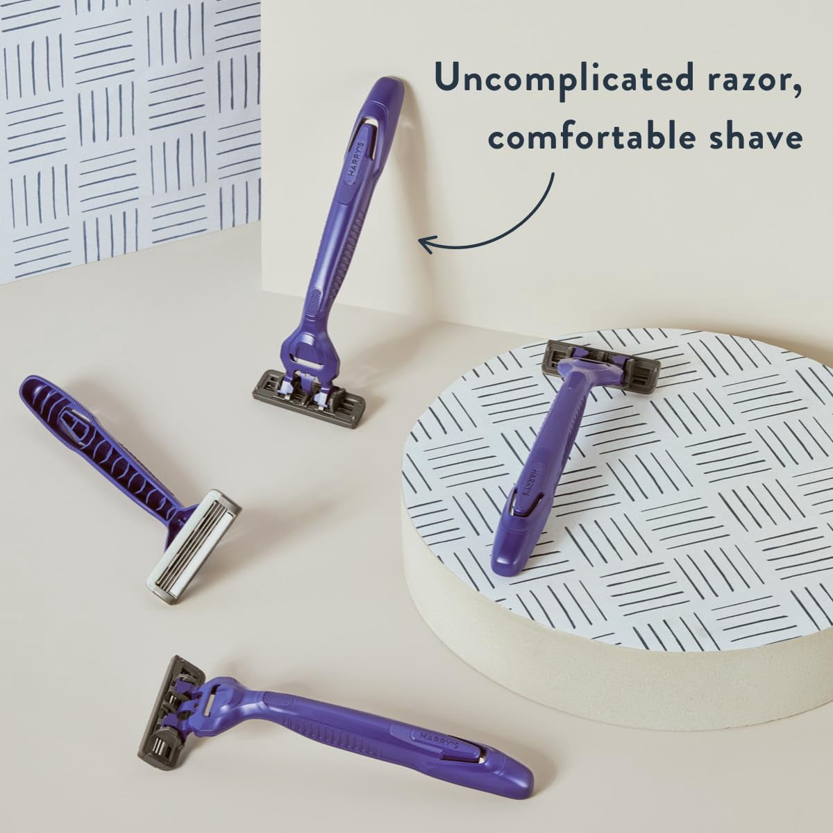 Men's Disposable Razors, 3-Blade Razors with Lubricating Strip and Pivoting Head, 4 Count (Pack of 3)