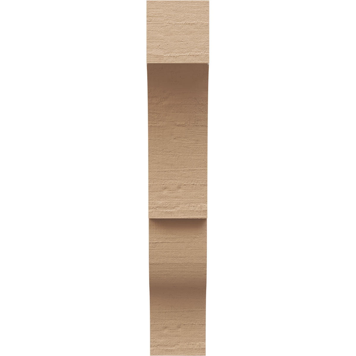 2"W x 4"D x 12"H Thin Asheboro Rough Cedar Woodgrain TimberThane Corbel, Primed Tan
