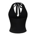thumbnail image 6 of COMVALUE Womens Halter Tank Tops Double Lined Basic Cami Shirts Sexy Backless Y2K Trendy Going Out Tops Black S, 6 of 6