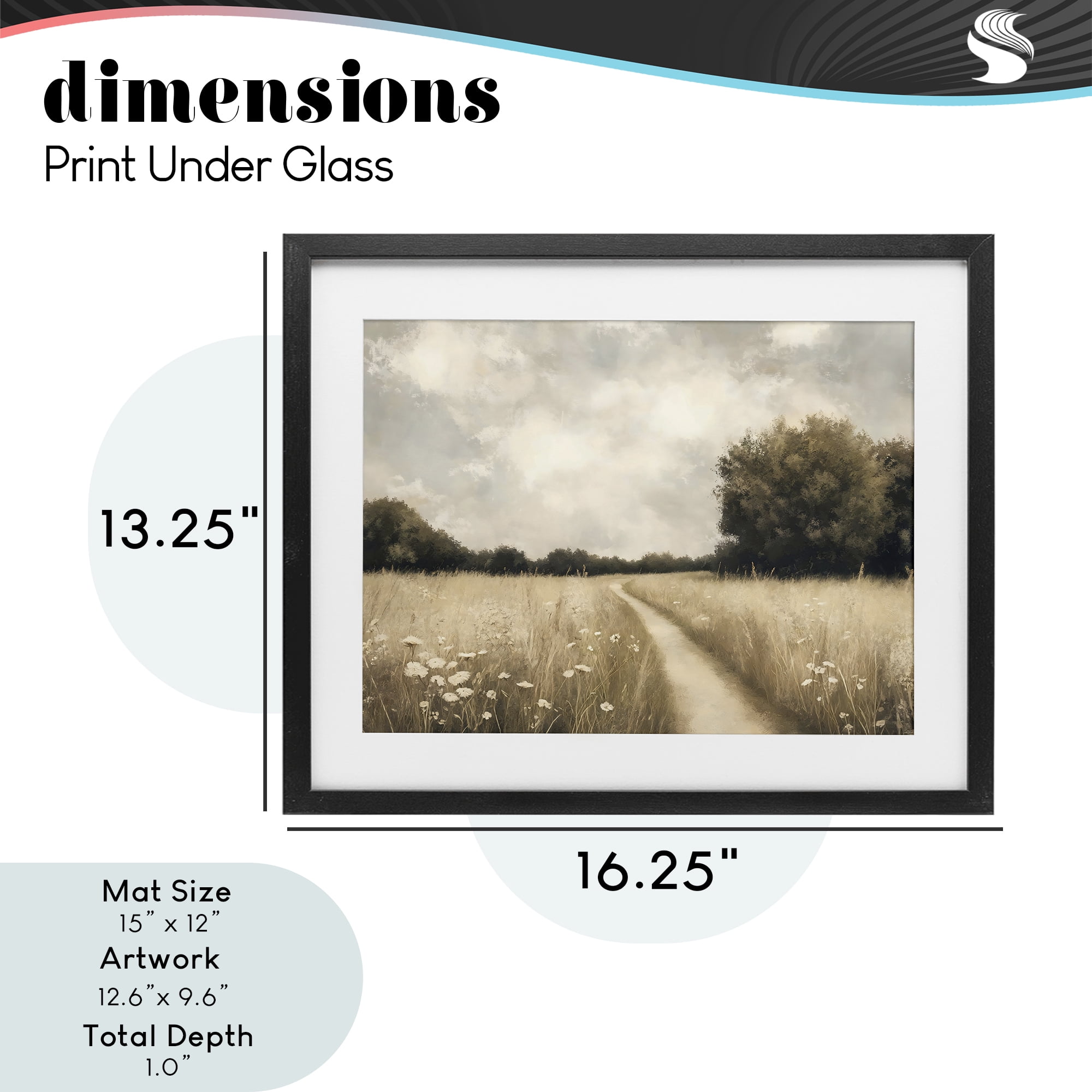 Stupell Industries Journey Through Wildflowers in Meadow Black Framed Print Under Glass, design by Creative Studio