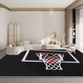 thumbnail image 4 of Area Rug Rectangle Carpet For Living Room, Geometric Basketball Pattern Machine Washable Rug, Stain Resistant Non Slip Black Rug For Bedroom Kitchen, 4 of 6