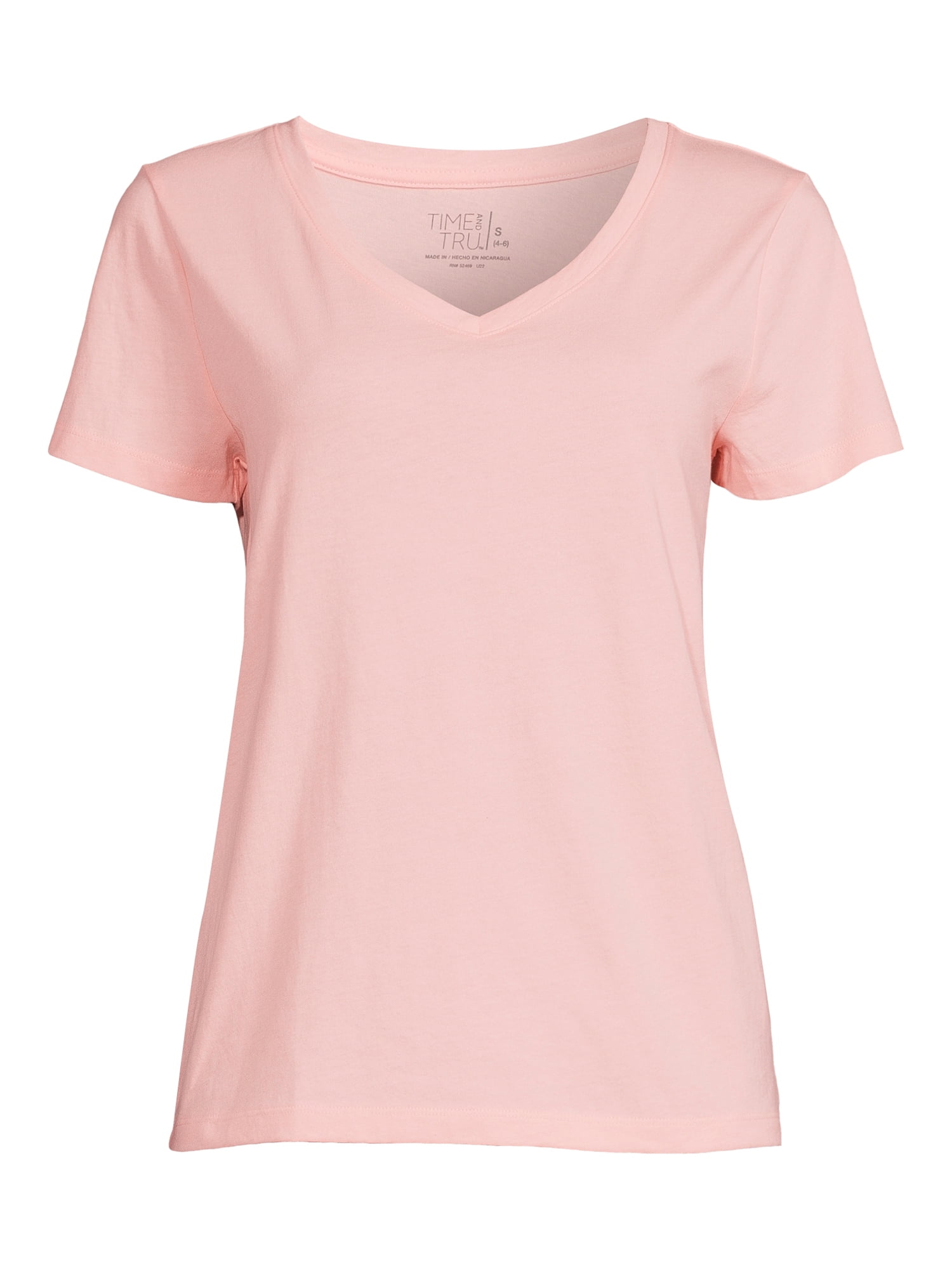Time and Tru Women's Cotton V-Neck T-Shirt