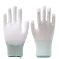 thumbnail image 1 of Guantes de trabajo blancos libres de polvo con revestimiento de dedos antiestático de nailon PU y revestimiento de inmersión en la palma, 1 of 5