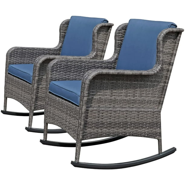 Wicker High Back Rocking Chair