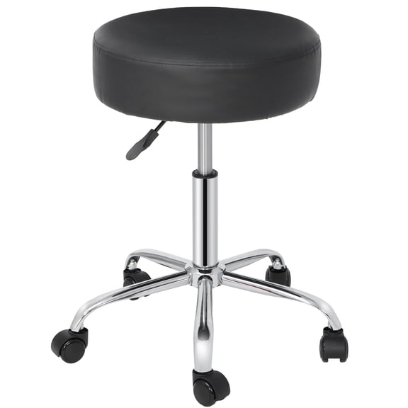 ZENY Adjustable Rolling Salon Stool with Wheels, Backless Swivel Spa Stool with Padded Seat for Tattoo Office Home