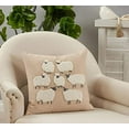 thumbnail image 3 of Fennco Styles Embroidered Sheep Cotton Decorative Throw Pillow 18" W x 18" L - Grey Animal Cushion for Home, Couch, Living Room and Office Décor, 3 of 3