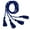 Blue, variant on Class Act Graduation Double Honor Cords, Blue Gold