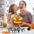 thumbnail image 4 of Kit de Tallado de Calabaza de Halloween, Kit de Tallado de Calabaza para Herramientas Profesionales de Tallado de Calabaza de Halloween de Acero Inoxidable para Decoración de Halloween, 4 of 5