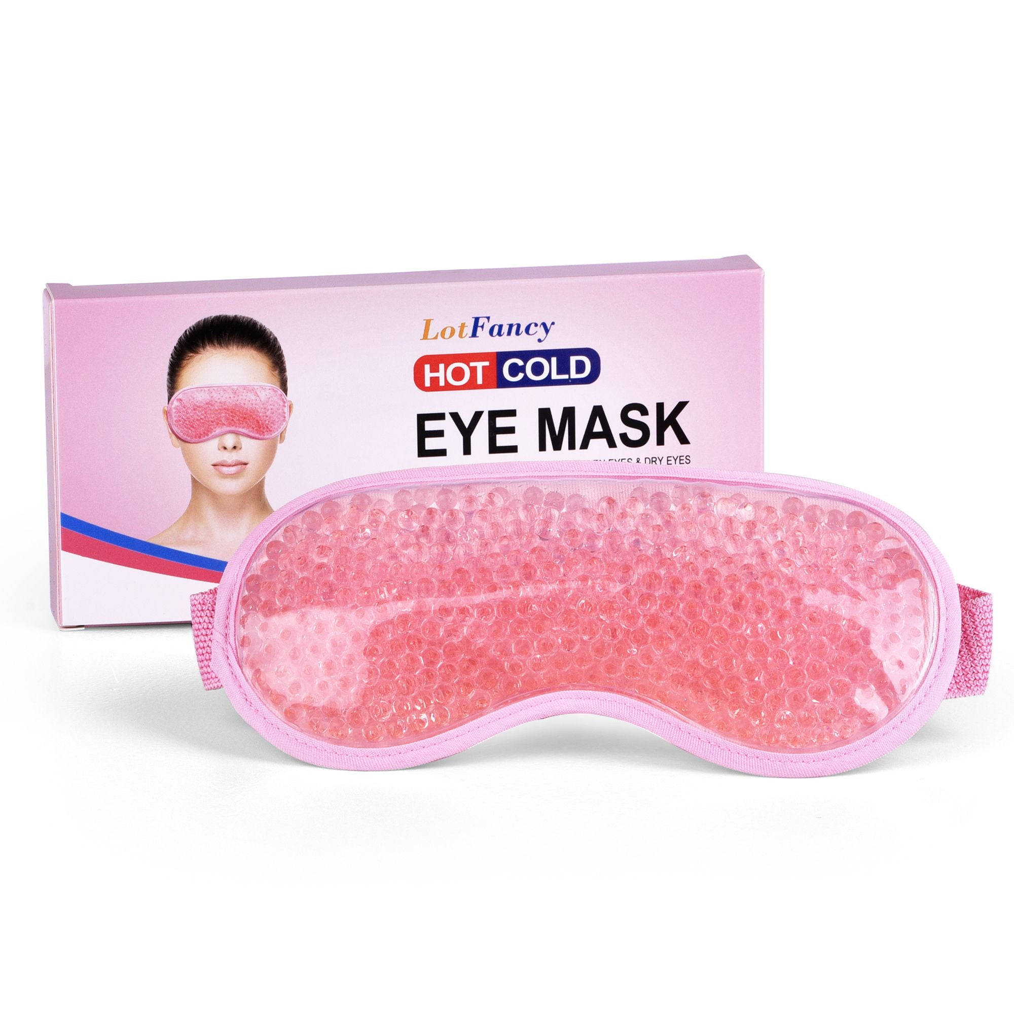 Gel Bead Eye Mask Beads Ice Pack For Migraine Headache Stress Relief Reduces Eyes Puffiness Dark Circles Adjustable Strap Soft Fabric Back Freezable Microwavable Walmart Com Walmart Com