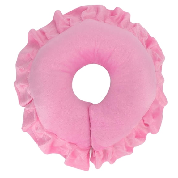 Rupoun U‑Shaped Neck Support Cushion – Soft Pink Pillow for Salon, Massage & Travel – 11.8”×11.8”×2.4” Ergonomic Cervical Spine Protector