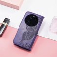 thumbnail image 2 of for Oppo Find X6 Wallet Case for Women Girls, Shiny Butterfly Flower PU Leather Cover with Card Slot Holder Flip Phone Case for Oppo Find X6 Rhinestone Deep Purple, 2 of 16