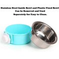 thumbnail image 3 of Crate Dog Bowl,Removable Stainless Steel Water Food Feeder Bowls Crate Coop Cup,Pet Cage Bowls with Bolt Holder for Cat, Puppy, Birds, Rats, Rabbits Small Animals ((Blue+Pink) Round, Samll), 3 of 9