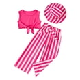 thumbnail image 3 of Sentuca Girls Summer Outfit Sets Tank Tops and Wide Leg Pants and Sun Cap 3PC Casual Toddler Clothes Size 2 Years, 3 of 8