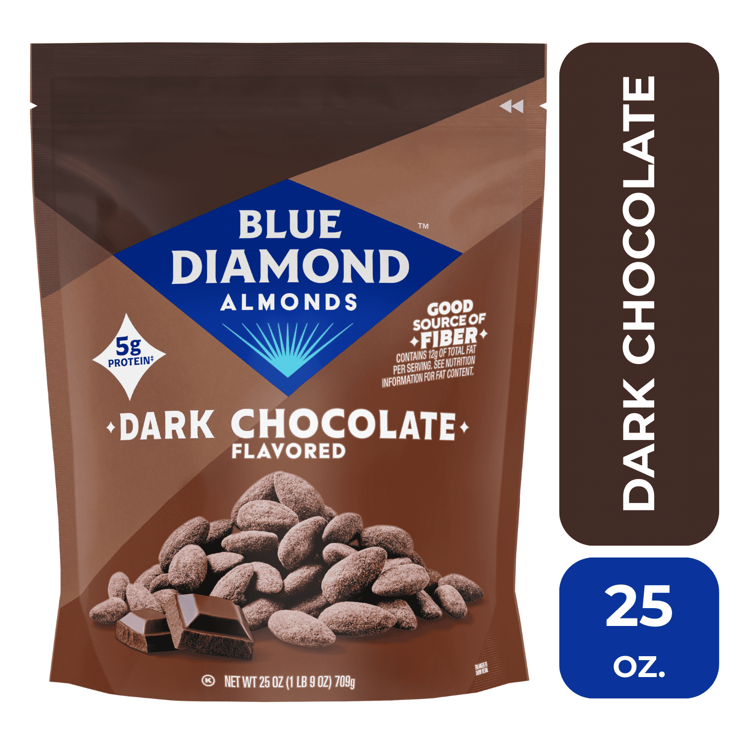 Blue Diamond Almonds Oven Roasted Dark Chocolate Flavored Almonds, 25 oz.