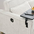 thumbnail image 6 of MAYEERTY 54" Pull Out Corduroy Sofa Bed with a Movable Tabletop and USB Ports, Loveseat Sleeper for Apartment, Living Room, Small Space, Beige, 6 of 8