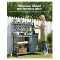thumbnail image 2 of Potting Bench Outdoor, Gardening Workstation with Storage - 43x18in Wood Tabletop - Gray, 2 of 9