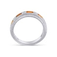 thumbnail image 3 of AFFY Emerald Shape Simulated Citrine Eternity Band Ring In 14K White Gold Over Sterling Silver Ring Size-7.5, 3 of 5