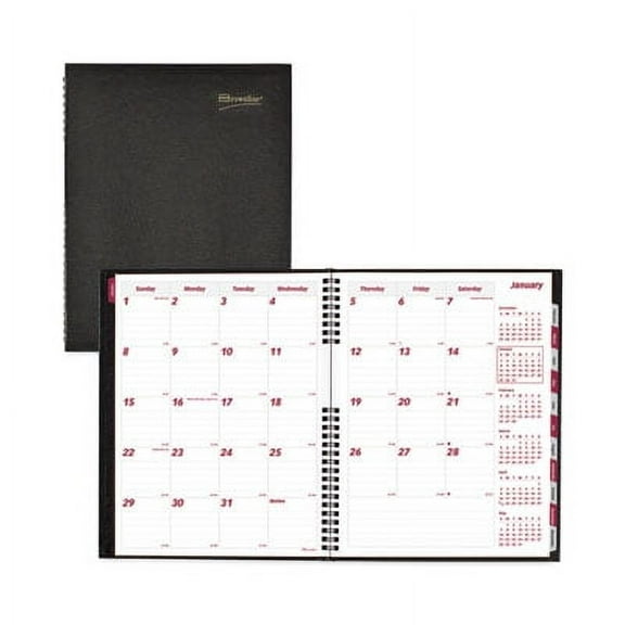 Brownline® 2025 CoilPro™ Monthly Planner, 14 Months, December 2024 to January 2026, Twin-Wire Binding, 11" x 8.5", Black (CB1262C.BLK-25)