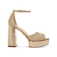 thumbnail image 3 of SAM EDELMAN Womens Gold Woven 1.5 Platform Padded Adjustable Ankle Strap Nattie Open Toe Block Heel Buckle Heeled Sandal 9 M, 3 of 4