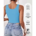 thumbnail image 2 of Crop Tops AURUZA sin mangas con escote en U, 2 piezas blanco+azul, 2 of 6
