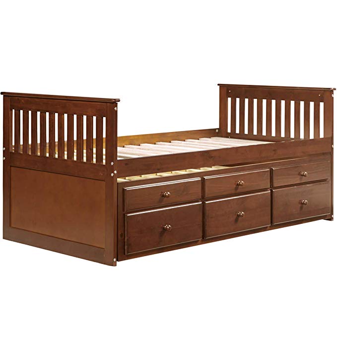 Clearance! SEGMART Captain’s Bed with Trundle, Modern Daybed Bed with 3