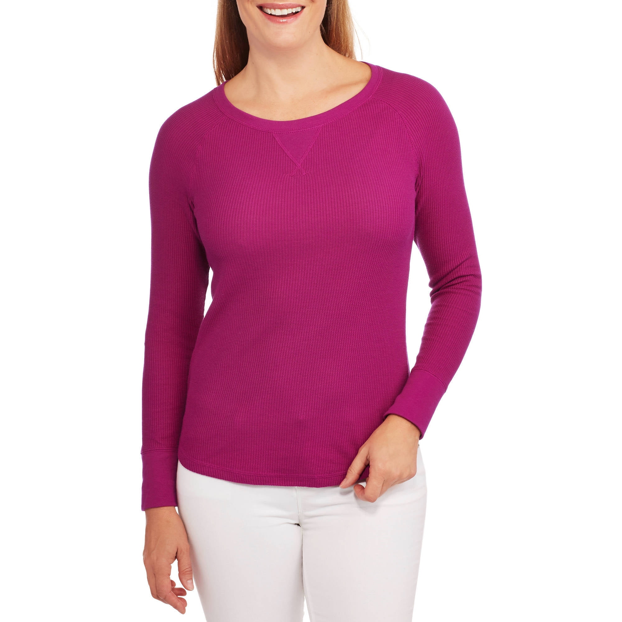 Women's Long Sleeve Thermal Raglan T-Shirt - Walmart.com