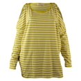 thumbnail image 2 of Women's Cold-Shoulder Striped Top-AW-L, 2 of 3
