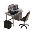 thumbnail image 1 of Lipstore Doll House Decoration Decorative Office Furniture Set Miniature Computer Set Grey Desk, 1 of 8