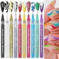 thumbnail image 4 of Nvzi Nail Art 3D Painted Pen, 1 Pcs Waterproof Quick Dry Nail Polish Pen, Nail Point Graffiti Dotting Pen Flower Hook Line DIY Manicure Tools, 4 of 5
