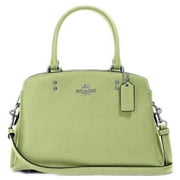 Coach Mini Lillie in Crossgrain Leather Carryall Crossbody Pale Lime