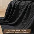 thumbnail image 6 of PHF 100% Cotton Waffle Weave Blanket, Lightweight Throw Washed Blanket for Bed Sofa Home Decor, Black, 50"x60", 6 of 6
