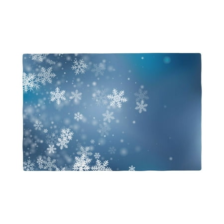 

Table Placemats Set of 4 - Snowflakes1 12x18 In Faux Linen Double Heat Resistant Place Mats Cloth Indoor/Outdoor Placemats Washable Table Mats for Dining Kitchen Party