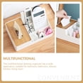 CTIRCHIU White Bamboo and PP Desktop Organizer Box with Compartments ...