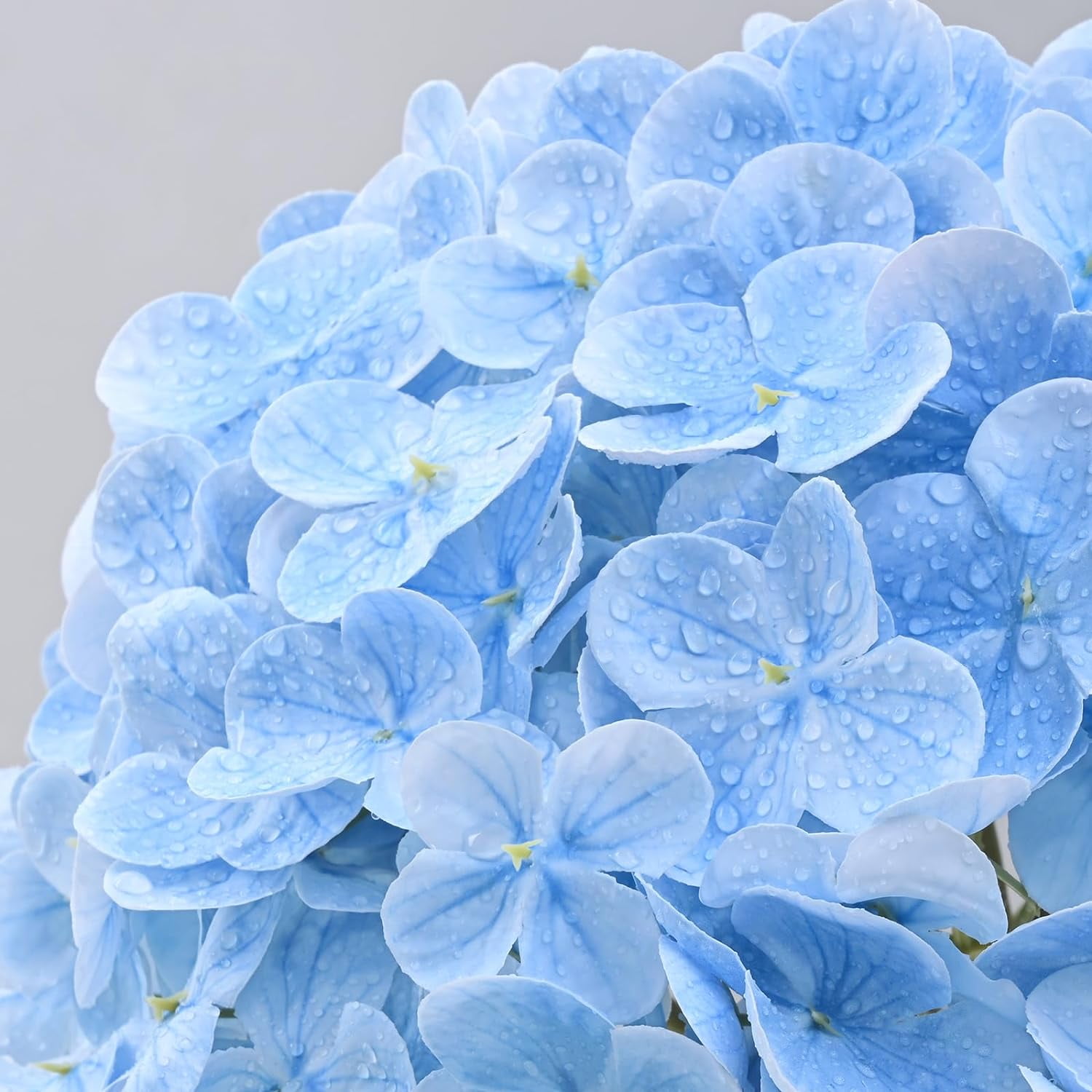 Hydrangea Artificial Flowers, Latex Real Touch Hydrangeas Lifelike Large Hydrangea Flowers for Home Decor Party Arrangements Wedding Bouquets Centerpieces (Blue)