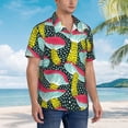 thumbnail image 5 of Haiem Green Mushroom Printed Hawaiian Shirt for Men - Men’s Casual Beach Summer Shirts - Stretch Fabric with Modern Fit-Large, 5 of 9