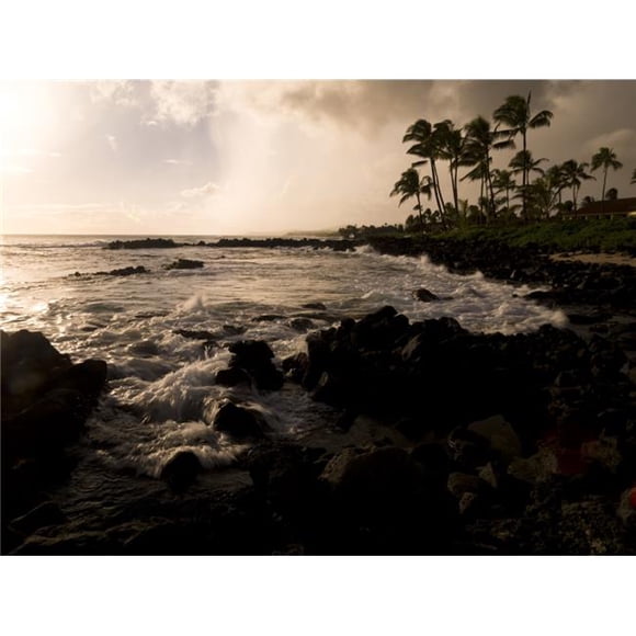 Posterazzi DPI1824461 Rocky Coastline Poipu Kauai Hawaii Poster Print by Keith Levit, 18 x 13