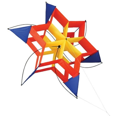 In the Breeze 3390 — Circus Cosmic Hex Kite — Colorful, Easy-Flying Cellular Kite; Kite Line Included