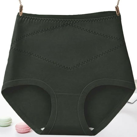 Hamky Panties for Women Plus Size Lingerie Women s Solid Color High Waist Belly Plus Size Loose Comfortable Cotton High Stretch Casual Underwear Cheeky Underwear Womens Underwear Black L