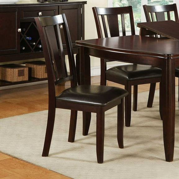 Contemporary Brown Faux Leather Dining Chairs (2 ) - Ravishing Chair Option Modern 2 Cushion Seat, Lovely Design