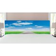 thumbnail image 1 of Country Headboard, Pathway Towards Meadow Rural Countryside Miracle Supernatural Sky with Clouds, Upholstered Decorative Metal Bed Headboard with Memory Foam, King Size, Blue Green Brown, by Ambesonne, 1 of 4