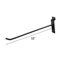 SSWBasics - 10 inch Black Slatwall Peg Hook - Pack of 50 - For use with 3” on center