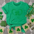 thumbnail image 2 of Puntoco Short Sleeve Women Tops ,Womens St Patrick'S Day T-Shirt Love Heart Shirts Short Sleeve Valentine'S Day Crewneck Colorful Heart Graphic Tees Tops Green 4(S), 2 of 6